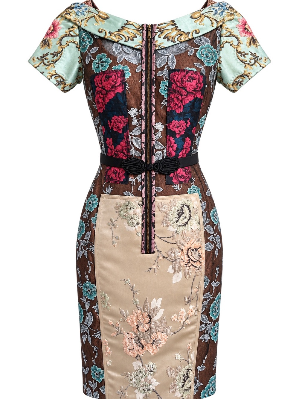 Bequile by Byron Lars Anthropologie Floral Embroidered Sheath Dress